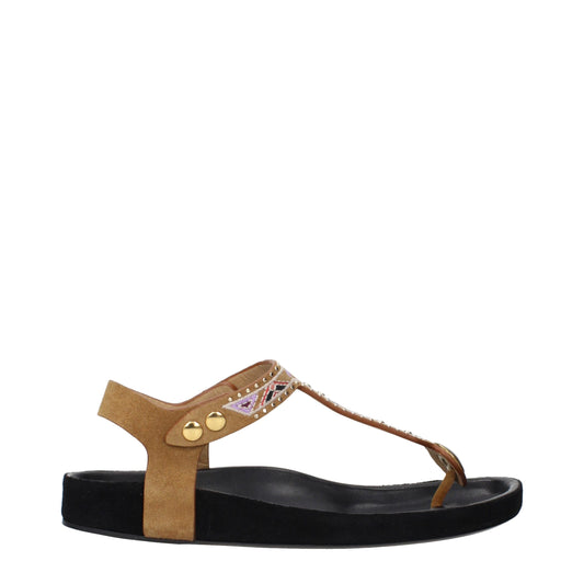 Isabel Marant – Beige Flip-Flop-Sandalen aus Leder