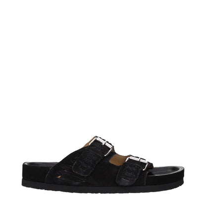 Isabel Marant Schwarze Leder-Slipper-Sandalen