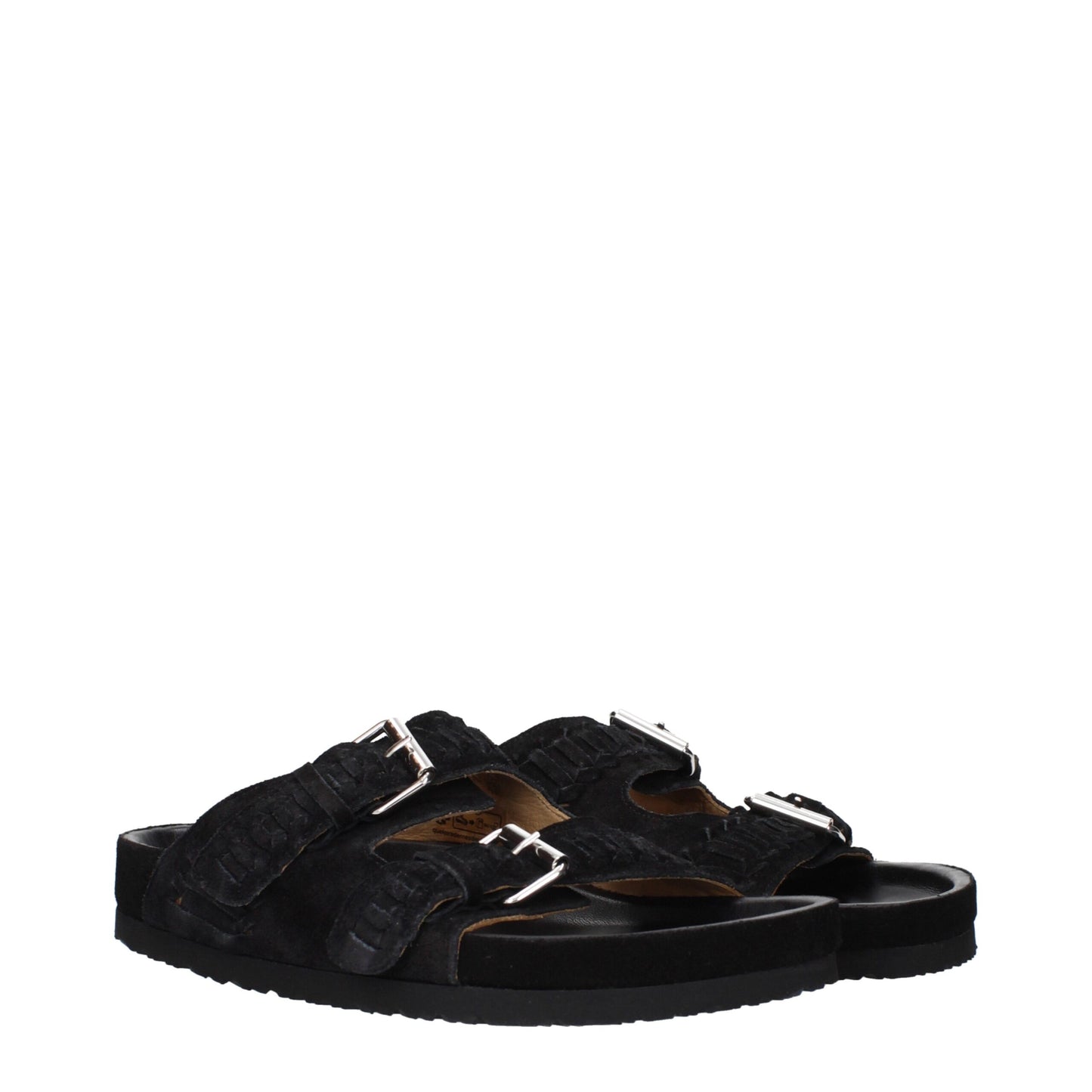 Isabel Marant Schwarze Leder-Slipper-Sandalen