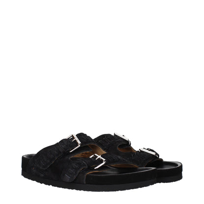 Isabel Marant Schwarze Leder-Slipper-Sandalen