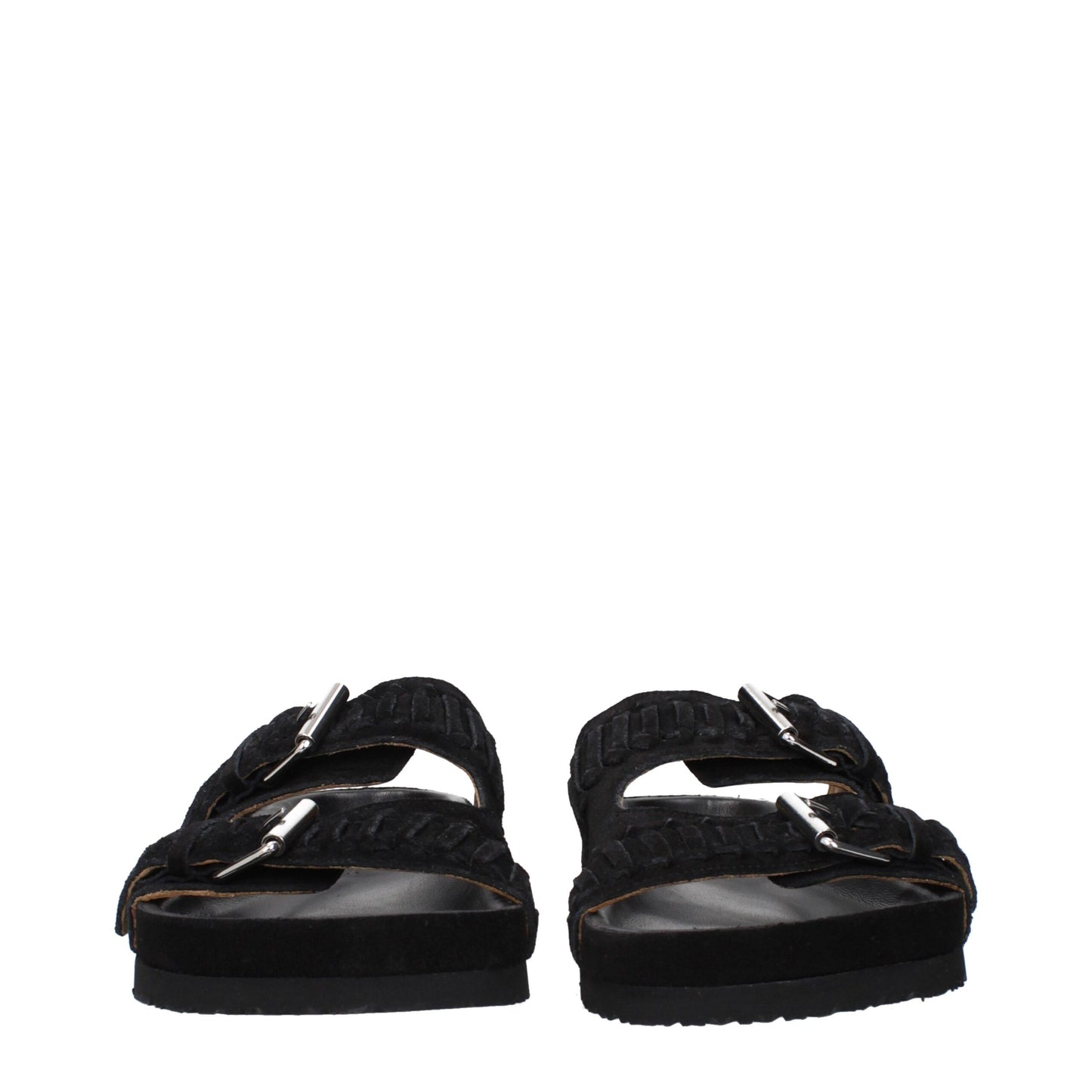 Isabel Marant Schwarze Leder-Slipper-Sandalen