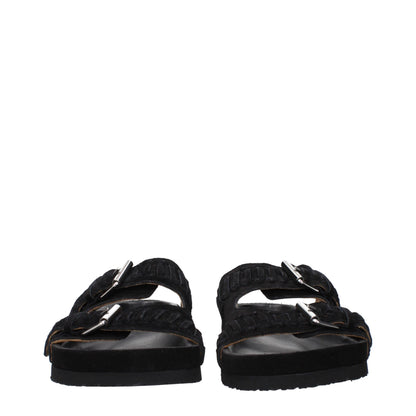 Isabel Marant Schwarze Leder-Slipper-Sandalen