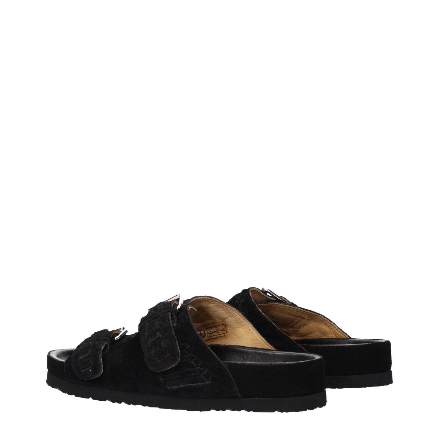 Isabel Marant Schwarze Leder-Slipper-Sandalen