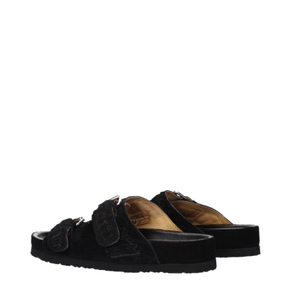 Isabel Marant Schwarze Leder-Slipper-Sandalen