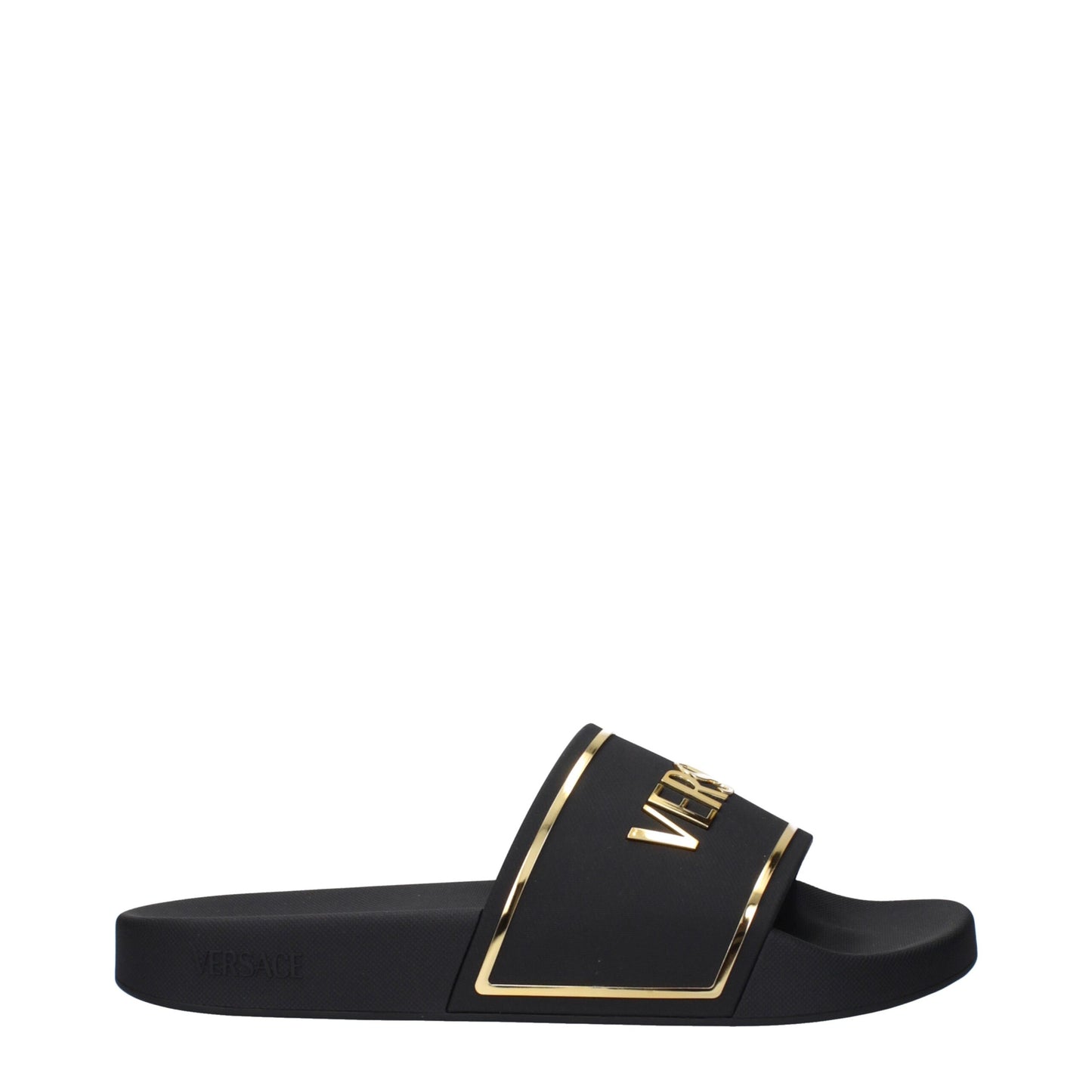 Versace – Schwarze Hausschuhe aus Baumwolle