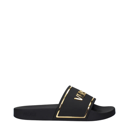 Versace – Schwarze Hausschuhe aus Baumwolle
