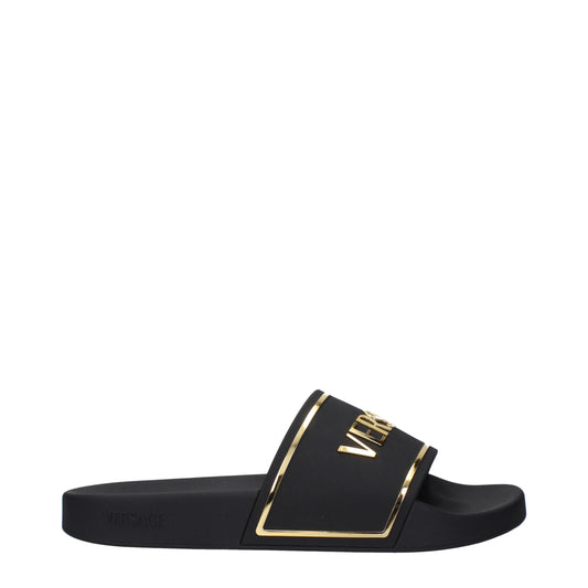 Versace – Schwarze Hausschuhe aus Baumwolle