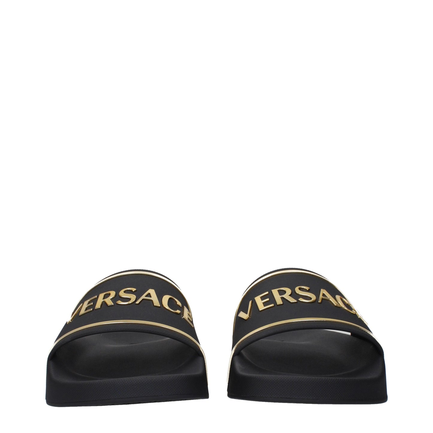 Versace – Schwarze Hausschuhe aus Baumwolle