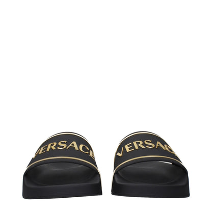 Versace – Schwarze Hausschuhe aus Baumwolle