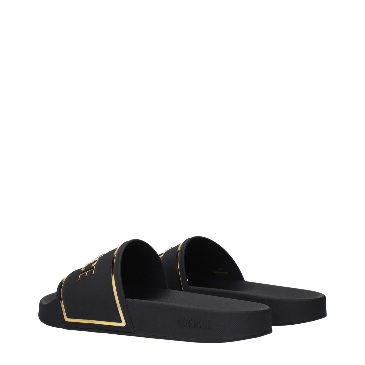 Versace – Schwarze Hausschuhe aus Baumwolle