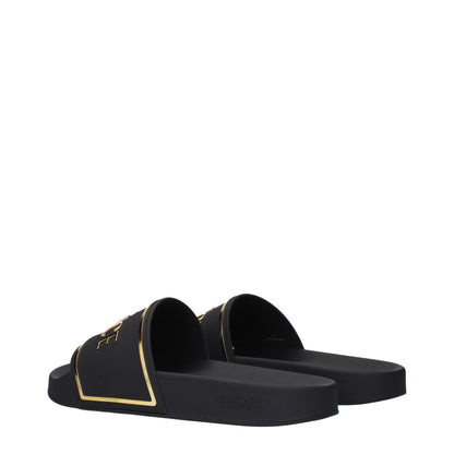 Versace – Schwarze Hausschuhe aus Baumwolle