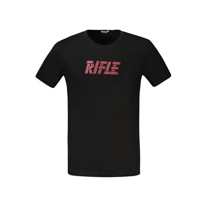 Schwarzes Baumwoll-T-Shirt „Rifle“