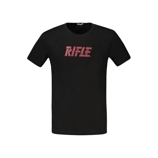 Schwarzes Baumwoll-T-Shirt „Rifle“