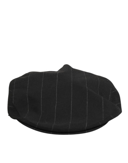 Dolce &amp; Gabbana Schwarzer Polyester-Newsboy-Hut für Herren