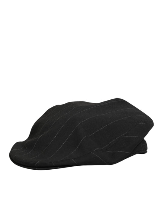 Dolce &amp; Gabbana Schwarzer Polyester-Newsboy-Hut für Herren