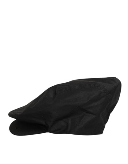 Dolce &amp; Gabbana – Schwarze Newsboy-Mütze aus Baumwollstretch