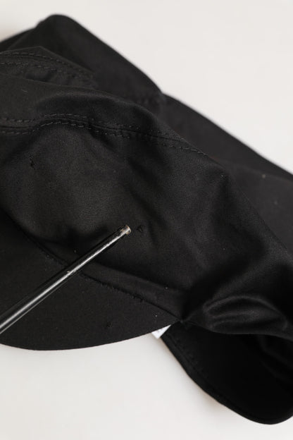 Dolce &amp; Gabbana – Schwarze Newsboy-Mütze aus Baumwollstretch