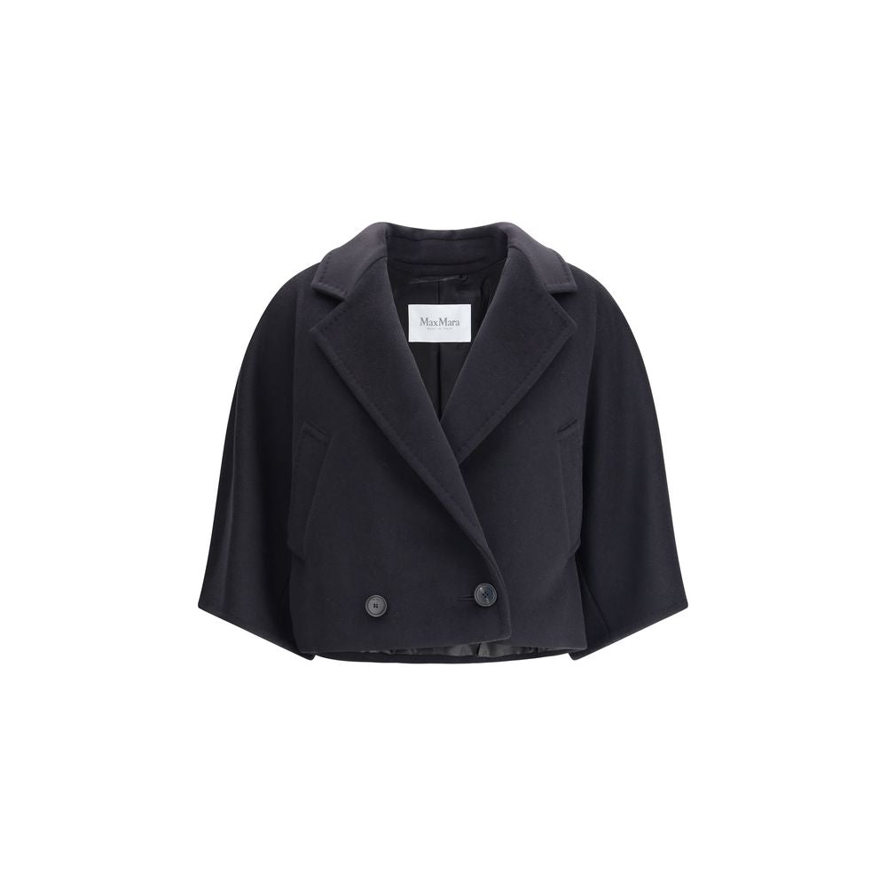 Schwarzer Wollmantel von Max Mara