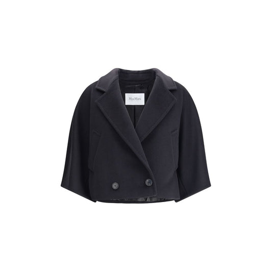 Schwarzer Wollmantel von Max Mara
