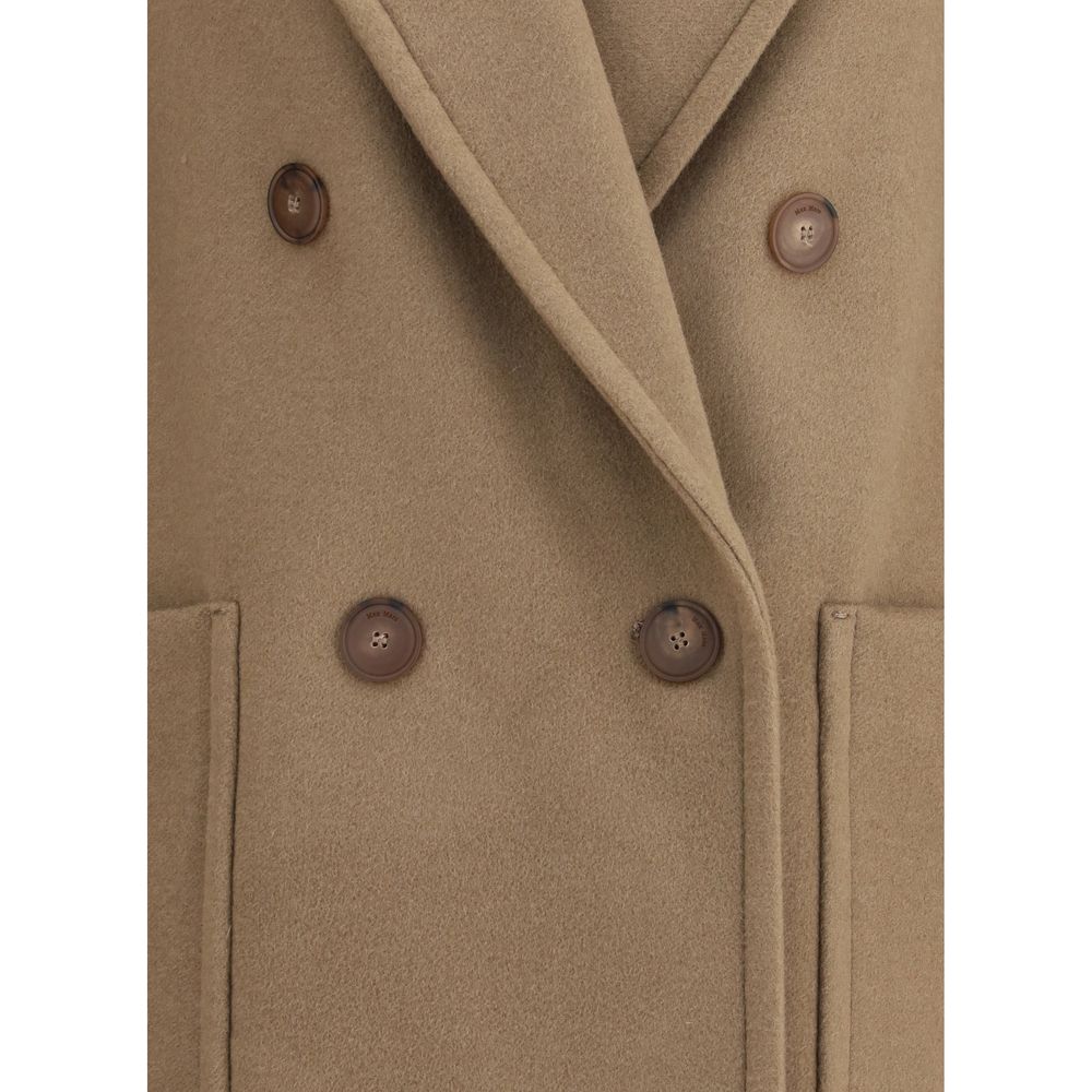 Max Mara Wollmantel aus beigefarbenem Fleece
