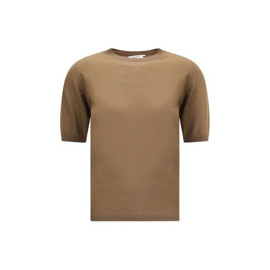 Max Mara braunes Fleece-Woll-Oberteil