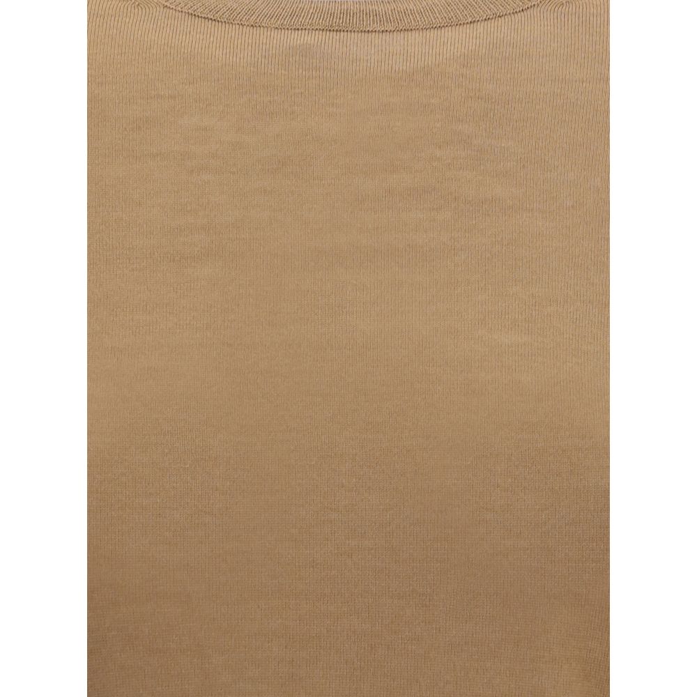Max Mara braunes Fleece-Woll-Oberteil