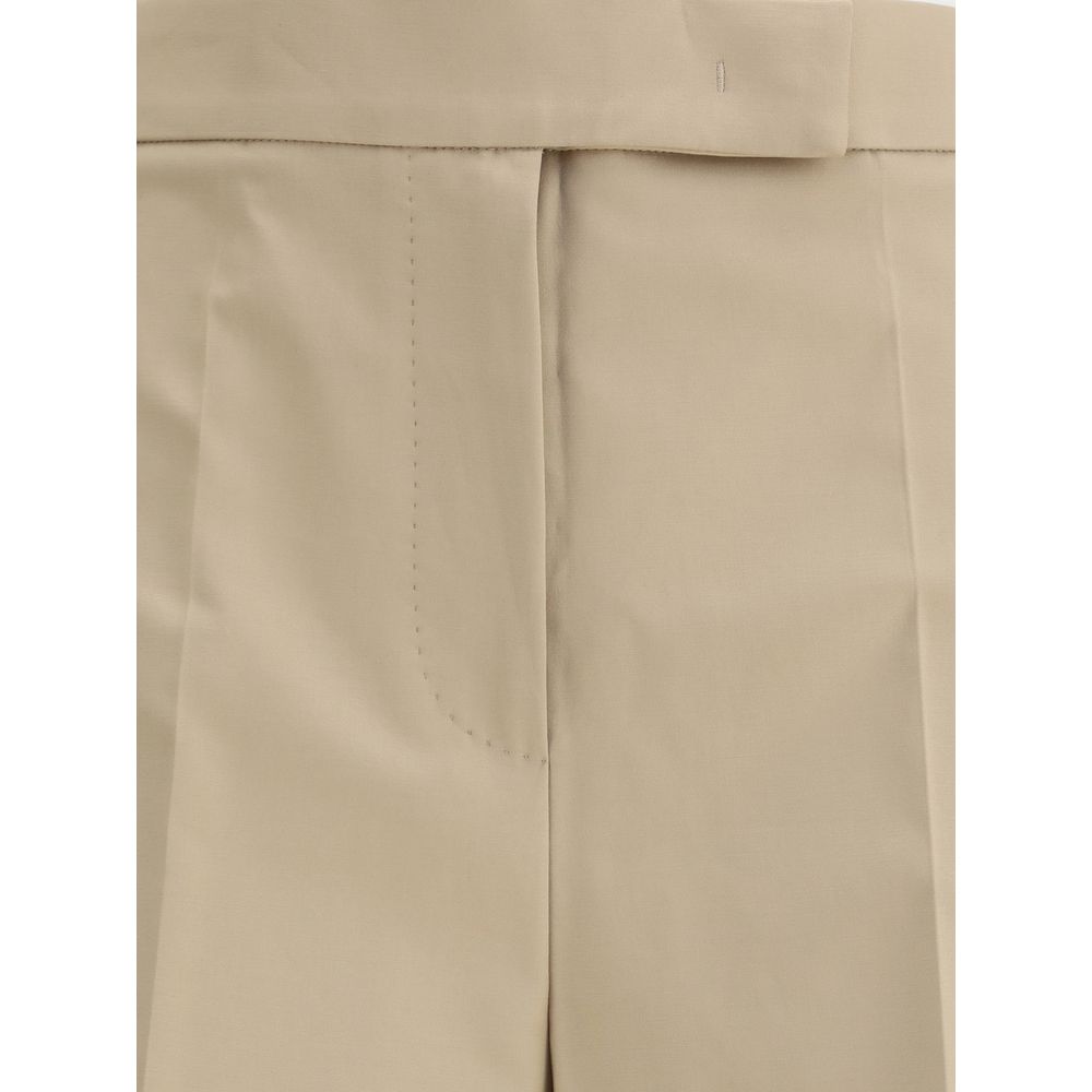 Max Mara Beige Baumwoll-Freizeithose
