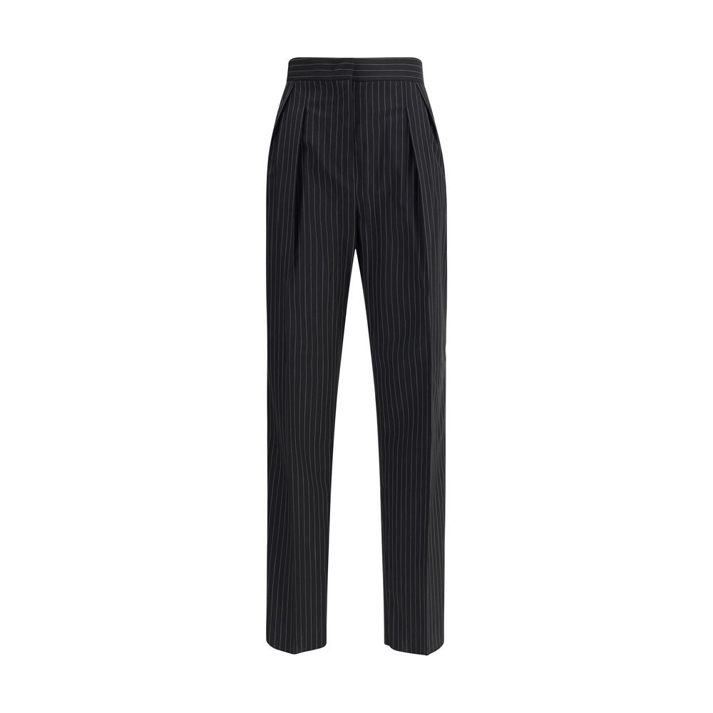Max Mara Schwarze Woll-Fleece-Kleidungs-Hose