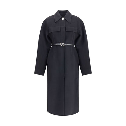 Max Mara Mantel aus schwarzem Fleece-Wollstoff