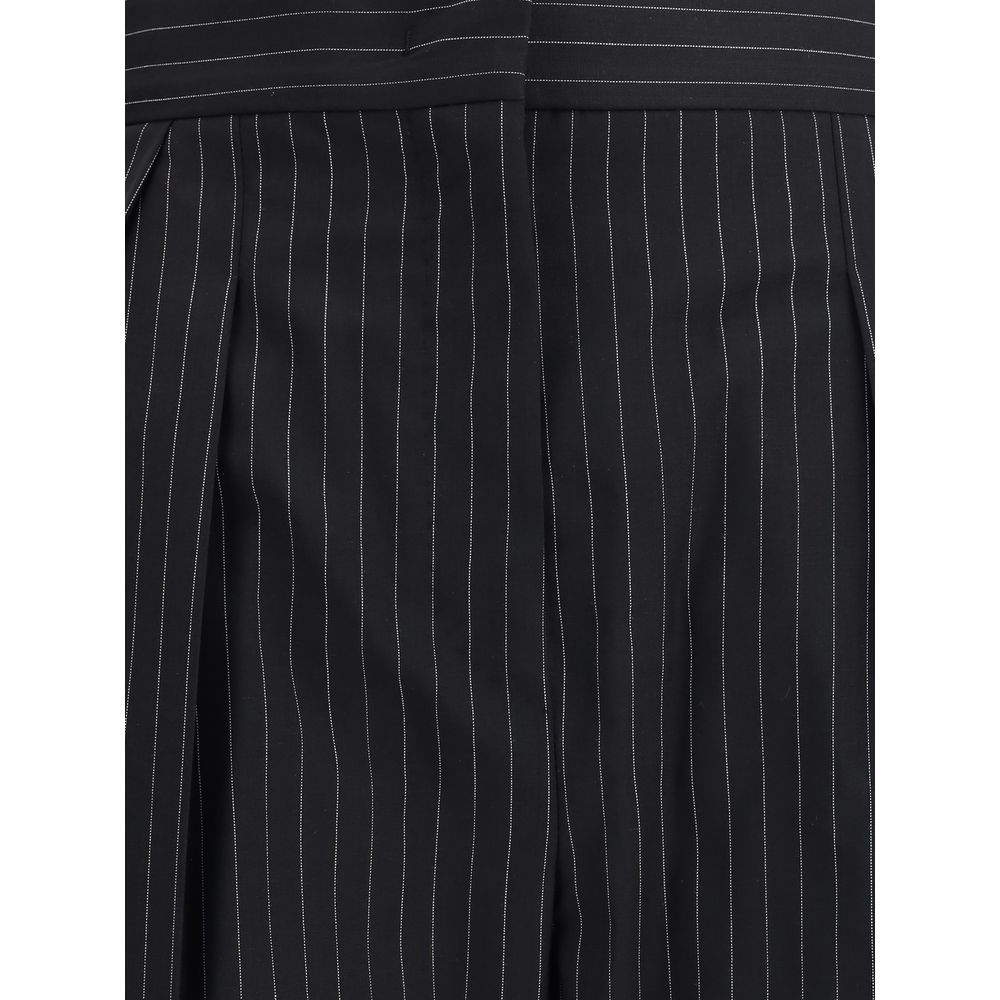 Max Mara Schwarze Woll-Fleece-Kleidungs-Hose