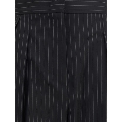 Max Mara Schwarze Woll-Fleece-Kleidungs-Hose