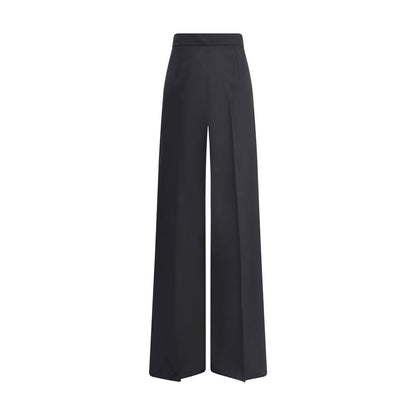 Max Mara Schwarze Fleece-Woll-Freizeithose