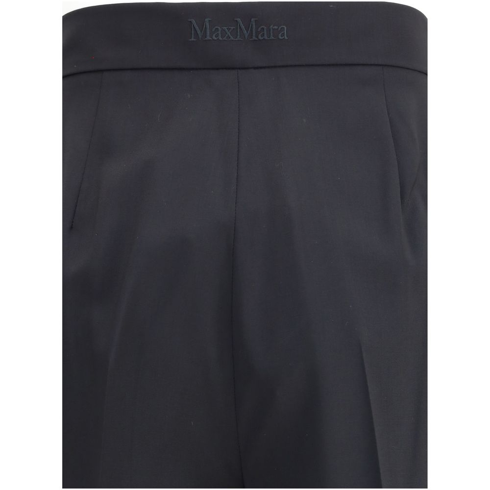 Max Mara Schwarze Fleece-Woll-Freizeithose