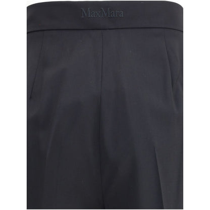 Max Mara Schwarze Fleece-Woll-Freizeithose