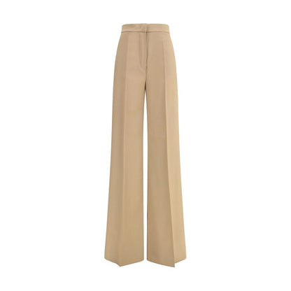 Max Mara Freizeithose aus beigefarbenem Fleece-Wollstoff