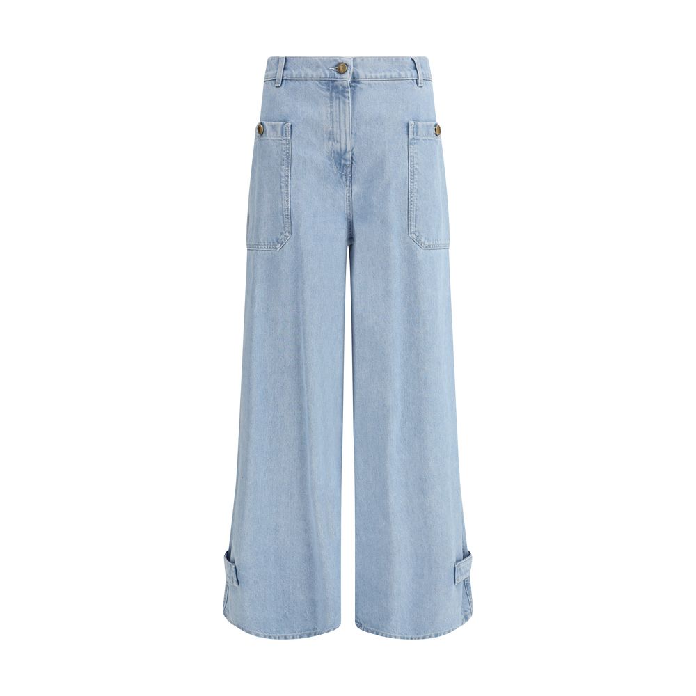 Max Mara Hellblaue Baumwolljeans mit hohem Bund