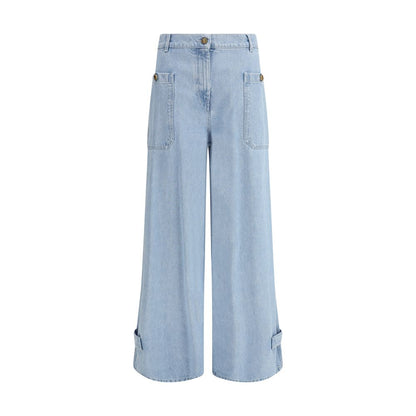 Max Mara Hellblaue Baumwolljeans mit hohem Bund