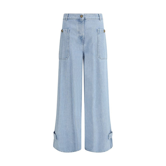 Max Mara Hellblaue Baumwolljeans mit hohem Bund