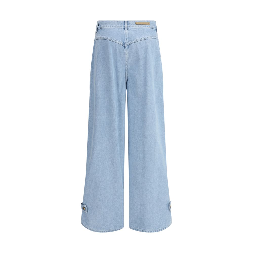 Max Mara Hellblaue Baumwolljeans mit hohem Bund