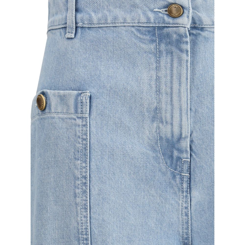 Max Mara Hellblaue Baumwolljeans mit hohem Bund