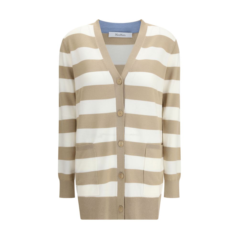 Max Mara Strickjacke aus mehrfarbigem Fleece-Wollgemisch