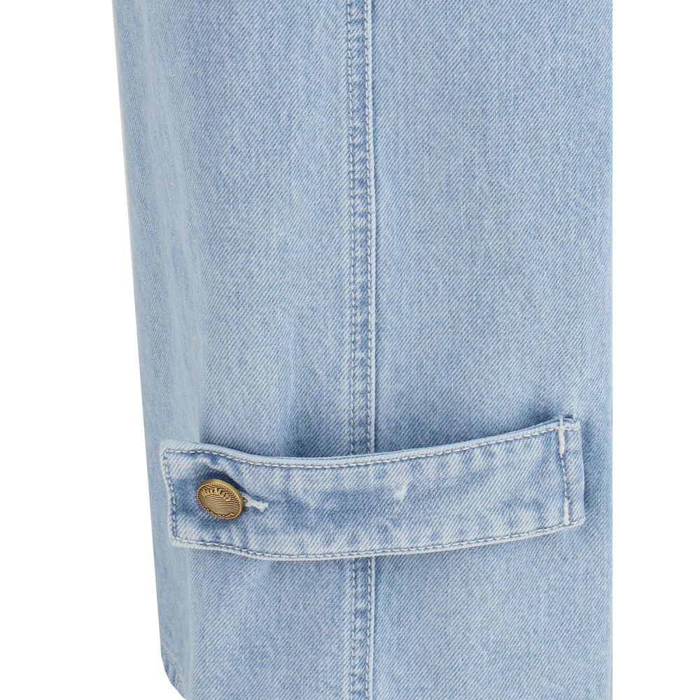 Max Mara Hellblaue Baumwolljeans mit hohem Bund