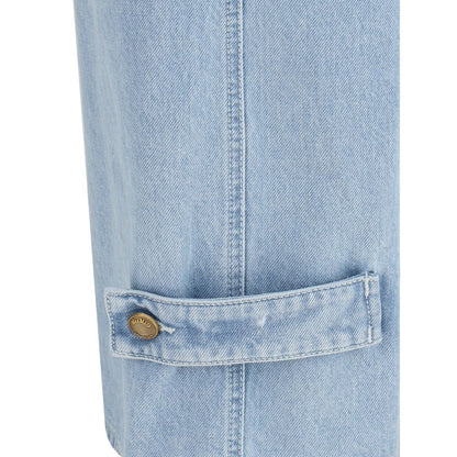 Max Mara Hellblaue Baumwolljeans mit hohem Bund