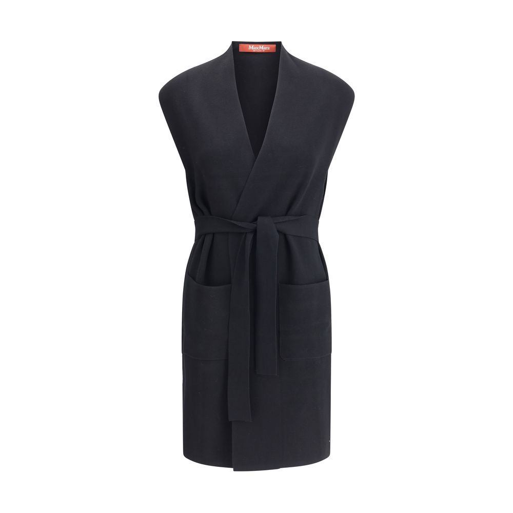 Max Mara Schwarzer Viskosemantel