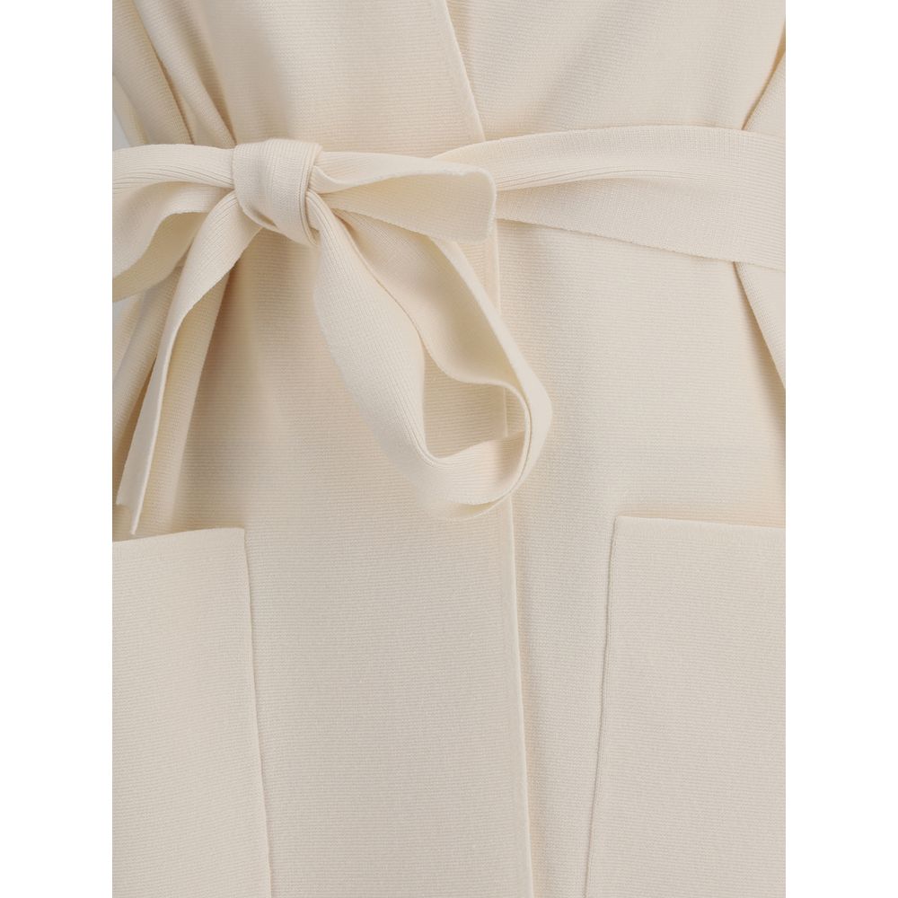 Max Mara Mantel aus cremefarbener Viskose