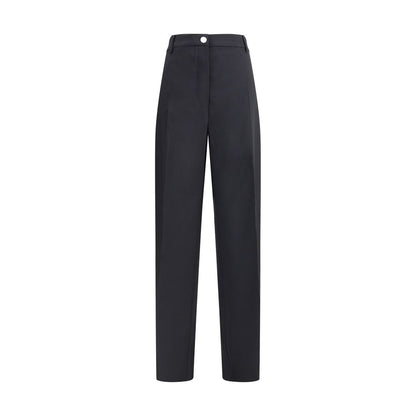Max Mara Schwarze Fleece-Woll-Freizeithose