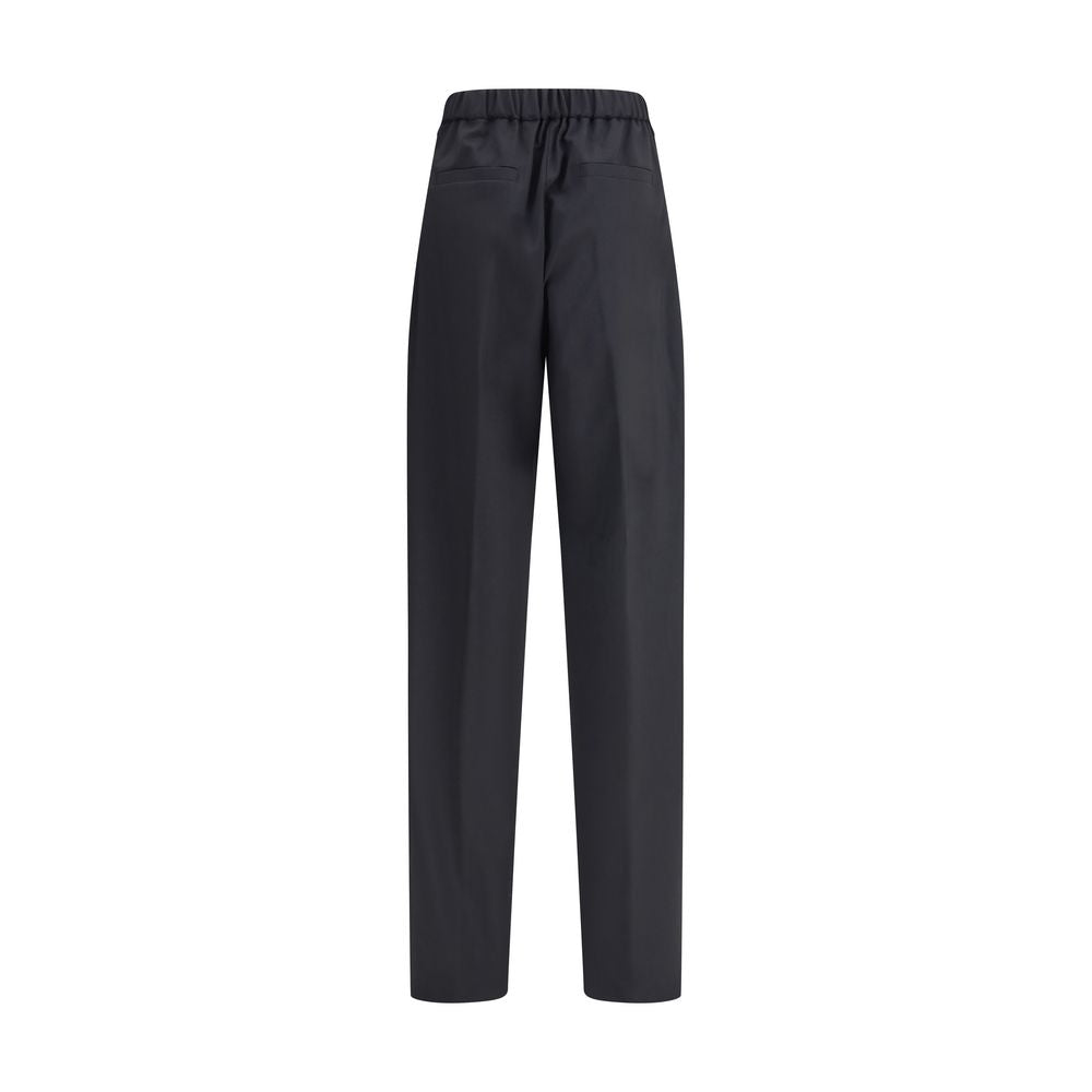 Max Mara Schwarze Fleece-Woll-Freizeithose