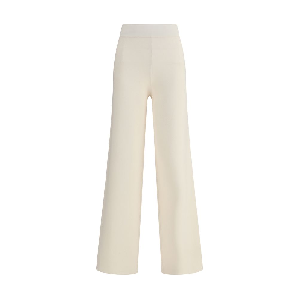 Max Mara Cremefarbene Viskose-Freizeithose