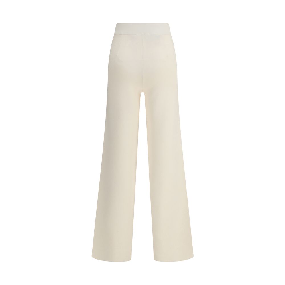 Max Mara Cremefarbene Viskose-Freizeithose