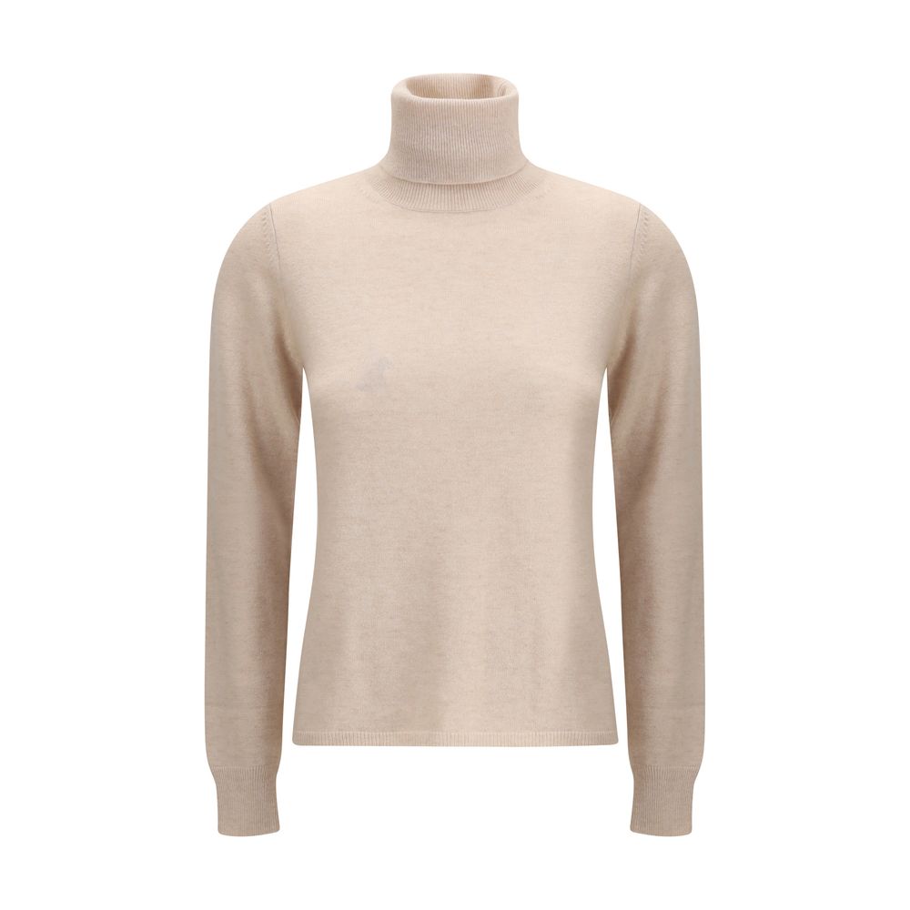 Max Mara Beige Woll-Rollkragenpullover